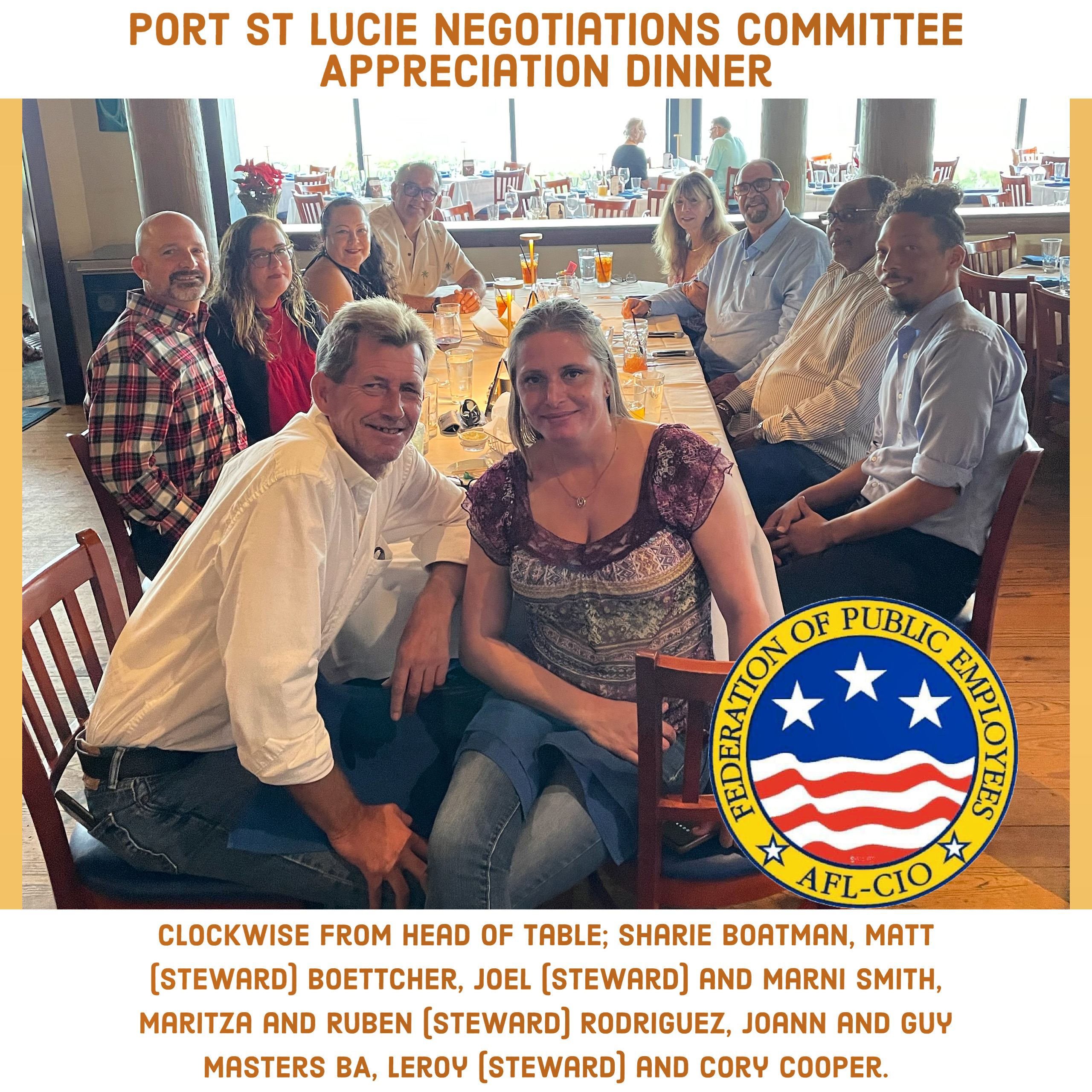 Port St. Lucie Negotiations Committee Appreciation Dinner